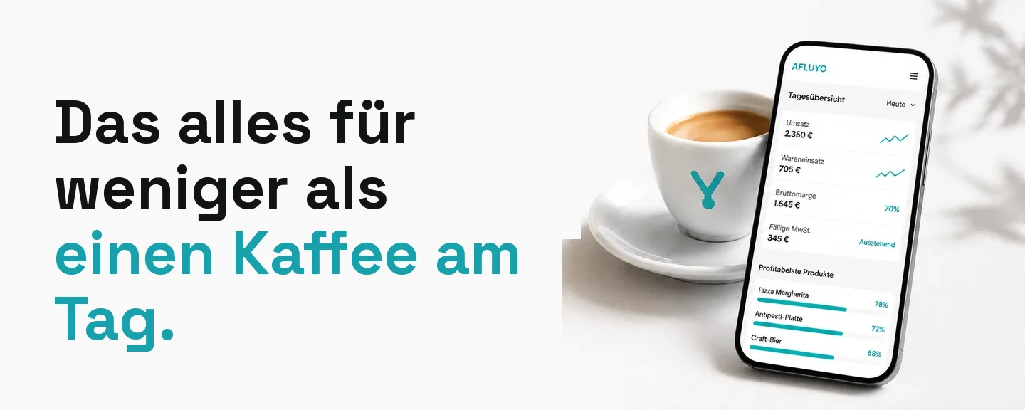 AFLUYO — less than a coffee a day
