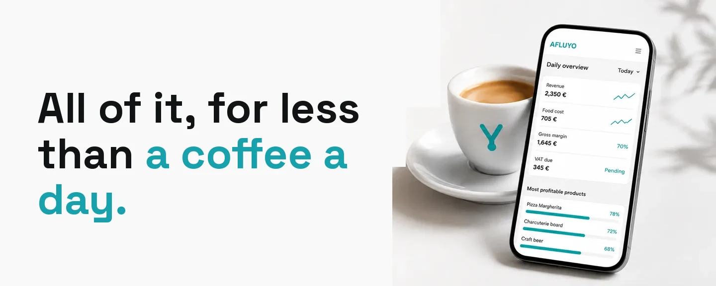 AFLUYO — less than a coffee a day